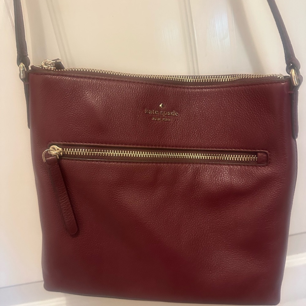 Kate Spade Deep Red Leather Crossbody Bag
